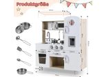 Cucina In Legno Per Bambini, Cucina Da Gioco Con Accessori, Nera, Effetti Luminosi E Sonori Simulati, Sty2, 81 X 74 X 30 Cm