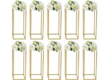 Portafiori In Metallo, Decorazione Da Tavolo Per Matrimonio, Set Di 10 Fiori Alti 60 Cm, Oro, Misura M