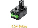 Batteria Per Ryobi One+ 18V, Batteria Di Ricambio Li-Ion, Grigio, Compatibile Con P108/P109/P106