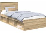 Vidaxl Struttura Letto Con Testiera In Rovere Sonoma 75 X 190 Cm Materiale A Base Di Legno