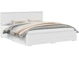 Vidaxl Struttura Letto Con Testiera Bianca 200 X 200 Cm In Materiale Ligneo