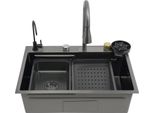 Set Di Lavelli Da Cucina In Acciaio Inox, Design A Cascata, Grande Vasca Singola, Per Uso Domestico