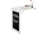 FWT20-W Tavolo Da Parete Pieghevole, Tavolo Da Pranzo/Cucina Con Lavagna Memo, 50X76X75 Cm, Bianco
