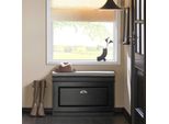 FSR82-L, Scarpiera Con Ribalta E Panca Per Scarpe Con Cuscino, 75 X 51 X 24 Cm, Nero