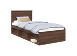Vidaxl Struttura Del Letto In Rovere Marrone 75 X 190 Cm Materiale A Base Di Legno