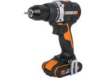 Akku-Bohrschrauber Worx "WX102 Nitro", Bunt (Schwarz, Orange), B:20Mm H:6,3Mm L:17,2Mm, Bohrmaschinen, Brushless-Motor, 2-Gang-Getriebe, Inkl. 2 Akkus & LadegeräT