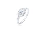 Verlobungsring Elli Premium "Verlobungsring Zirkonia Weiß 925 Sterling Silber" Gr. 56, Silber, Fingerringe, Damen, 56Mm, Silber 925 (Sterlingsilber), 1Mm, Verlobungsring