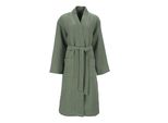 Bademantel VOSSEN Siam, ideal für Sauna & Spa, Hotelbademantel, Morgenmantel Gr. XXS, grün (detox grün), L:120cm, Baumwoll-Mix, Hausmäntel, Bademantel, Waffelpique