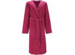Bademantel VOSSEN Narona, ideal für Sauna & Spa, Hotelbademantel, Morgenmantel Gr. L, lila (lila rain), L:115cm, Baumwoll-Mix, Hausmäntel, Bademantel