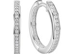 Paar Creolen Firetti "Schmuck Geschenk Silber 925 Ohrschmuck Ohrringe", Silber (Silberfarben, Kristallweiß, Kristallweiß), Ohrringe, Damen, 17,5Mm, Silber 925 (Sterlingsilber), Mit Zirkonia (Synth.)