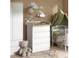 Vicco Fasciatoio Emma, 80 X 110.2 Cm Con 5 Cassetti, Bianco