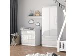 Vicco Fasciatoio Emma, 80 X 85.4 Cm Con 3 Cassetti, Bianco/Bianco Lucido