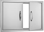 Succebuy Porta Di Accesso Al Barbecue, 711 X 482 Mm, Doppia Porta Per Cucina Da Esterno, Porta Da Incasso In Acciaio Inox, Porta Verticale A Parete Con Maniglie, Per Isola Barbecue, Stazione Barbecue, Armadietti Da Esterno