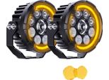Fendinebbia Per Moto, Luci Ausiliarie A Led, Fascio Luminoso 6000K 3500K, Drl Alto Basso Giallo
