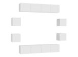 Syfax™ Set Mobili Porta Tv 8 Pz Bianco In Legno Multistrato