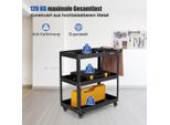 Carrello Da Officina Carrello Da Officina A 3 Livelli Con 4 Ruote Universali E Maniglia 73 X 36 X 75 Cm Nero