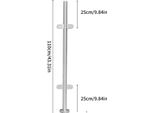 Paletto In Vetro Per Ringhiera - Paletto Centrale Con Morsetto In Vetro - Acciaio Inox - Per Scale E Balconi - Interno/Esterno - Bianco