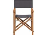 Vidaxl Sedia Da Regista Pieghevole Grigia 56 X 54 X 87 Cm In Legno Massiccio Di Teak