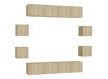 Syfax™ Set Di Mobili Porta Tv 8 Pz Rovere Sonoma In Legno Multistrato