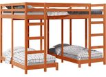 Syfax™ Struttura Letto A Castello Triplo Cera Marrone 140 X 200 Cm