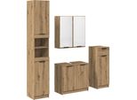 Syfax™ Set Di Mobili Per Il Bagno Con Porta 4 Pcs Rovere Artigianale