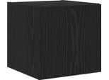 Syfax™ Mobile Tv Da Parete Rovere Nero 30,5 X 35 X 30 Cm