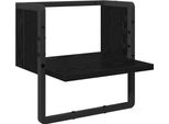 Syfax™ Scaffale Da Parete Con Lo Scaffale Rovere Nero 30 X 25 X 30 Cm