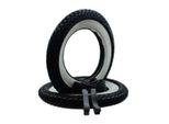 Set Di Pneumatici Whitewall 2X Kenda K333 3.50-10 + Camera D'aria / Nastro Per Vespa Px Ape