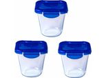 Vasetto In Vetro Pyrex Con Coperchio Cook & Go 3 Pezzi