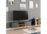 Vicco Mobile Tv Nautica, 138 X 49 Cm, Antracite/Faggio