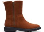 Clarks Stivali Da Donna Un Elda Mid In Pelle Marrone Isolata Impermeabile Con Cerniera 37,5