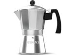 Taurus Minimoka 6, Caffettiera Mocha, Argento, Alluminio, 6 Tazze, Acciaio Inox