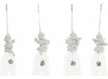 Decorazione Natalizia Dkd Home Decor Angelo Di Cristallo In Resina (4 Pezzi) (5 X 5 X 10,5 Cm)