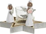 Portacandele Natalizio Dkd Home Decor In Legno Di Cristallo (17 X 17 X 9 Cm)