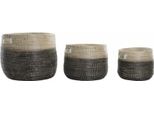 Set Di Cestini Dkd Home Decor Grigio Naturale (3 Pezzi) (37 X 37 X 40 Cm)
