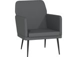 Vidaxl Poltrona Grigia 61X78X80 Cm In Pelle Finta