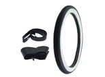 Pneumatici Whitewall Citomerx H-675 2.25-19 (2 1/4 X 19 - 23 X 2.25) 41J Tt + Camera D'aria + Rim Tape