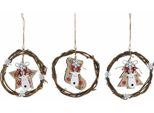 Decorazione Natalizia Dkd Home Decor In Legno (3 Pezzi) (14 X 1 X 18 Cm)
