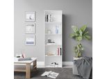 Vicco Libreria Bob, 60 X 190 Cm Con 5 Scomparti, Bianco/Bianco