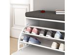 Vicco Panca Scarpiera Da Ingresso Georg, 60 X 49.5 Cm Con Ripiano, Bianco