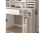 Vicco Scrivania Con Ripiani , 126.8 X 50 Cm Xl Con Ripiani, Bianco