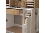 Vicco Scrivania Con Ripiani , 126.8 X 50 Cm Xl Con Ripiani, Bianco/Sonoma/Sonoma