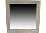Specchio Da Parete Home Esprit Bianco Legno Di Mango Naturale Romantic 92 X 6 X 92 Cm