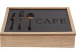Portaposate Dkd Home Decor Marrone Nero Metallo Alluminio Legno Mdf Vintage 25 X 18 X 6 Cm
