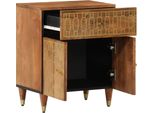 Vidaxl Comodino 50X33X60 Cm In Legno Massiccio Di Mango