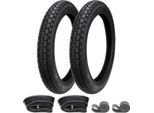 2X Pneumatici Veerubber VRM015 2.75-16 (2 3/4 X 16) 43P Tt + Camera D'aria + Rim Tape