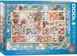 Puzzle Da 1000 Pezzi - Puzzle - Collezione Di Conchiglie Marittime + Cornice In Alluminio Per Puzzle Da 1000 Pezzi