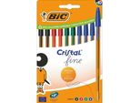 Bic Bic Kugelschreiber Cristal Original Fine Transparent Schreibfarbe Farbsortiert, 10 St.