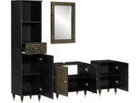 Vidaxl Set Di Mobili Da Bagno 4 Pezzi In Legno Massiccio Di Mango