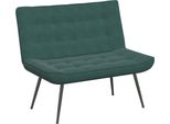 Vidaxl Panca Verde Scuro 110X74X84 Cm In Velluto